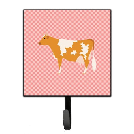 Carolines Treasures Guernsey Cow Pink Check Leash or Key Holder BB7821SH4